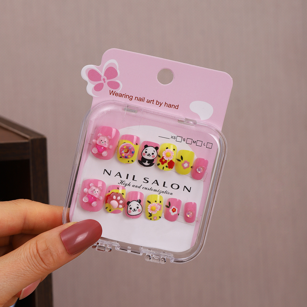 Niños parches de uñas super lindas chicas lindas usan pegatinas de dibujos animados de uñas seguras desmontables parches de uñas al por mayor image 20