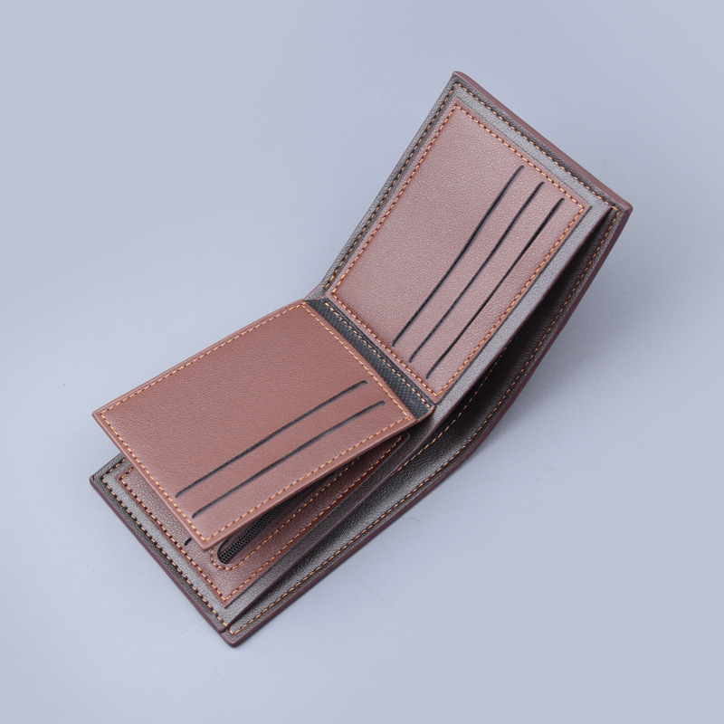 Cartera corta para hombres, cartera de tarjetas para hombres, cartera de estilo masculino, cartera con cremallera de gran capacidad para hombres con licencia de conducir