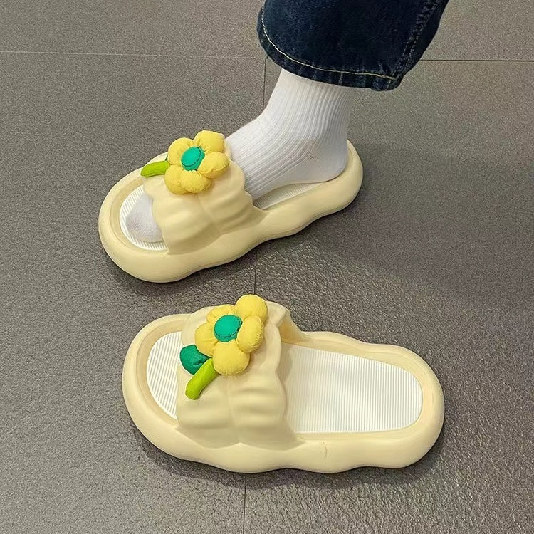 Fashionable New Slippers For Women, Outdoor, Thick Bottom, Home, Indoor Student dorm, non-slip, flower slippers_voghion.com