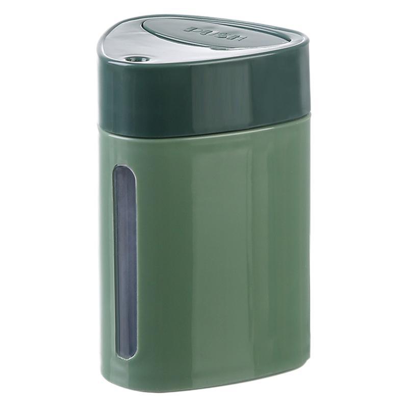 Etiquetable caja de palillos de dientes de plástico de presión creativa, caja de palillos de dientes de lujo ligera, barril de hilo dental portátil, restaurante doméstico automático