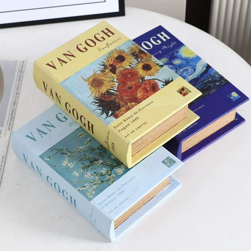 Трансграничная картина маслом, имитация книг, украшение для хранения книг, мягкое украшение для европейского дома, имитация книги, декоративная деревянная реквизитная коробка для книг в пасторальном стиле