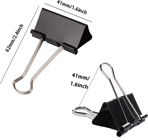 Cross-border hot-selling black long tail bill holder metal bound binder office stationery account holder 41mm dovetail clip
