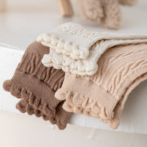 Socks women's spring mid-calf socks ins trendy socks pure cotton yarn twist Japanese simple lolita jk student socks