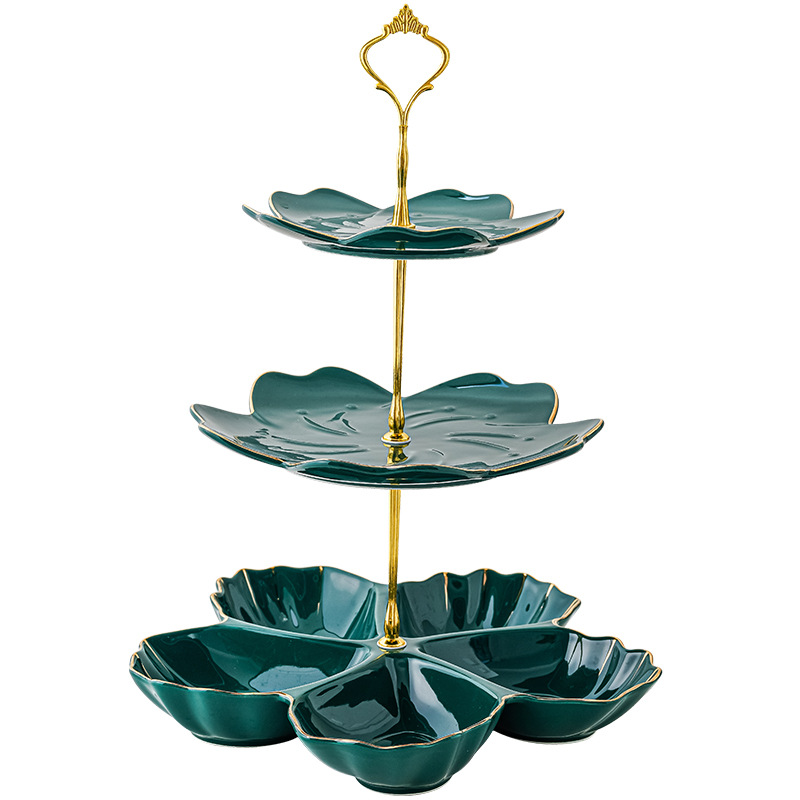 Nordic cerámica multi-capa plato de fruta hogar sala de estar mesa de café mesa de postre merienda dulces fruta seca bandeja del compartimiento