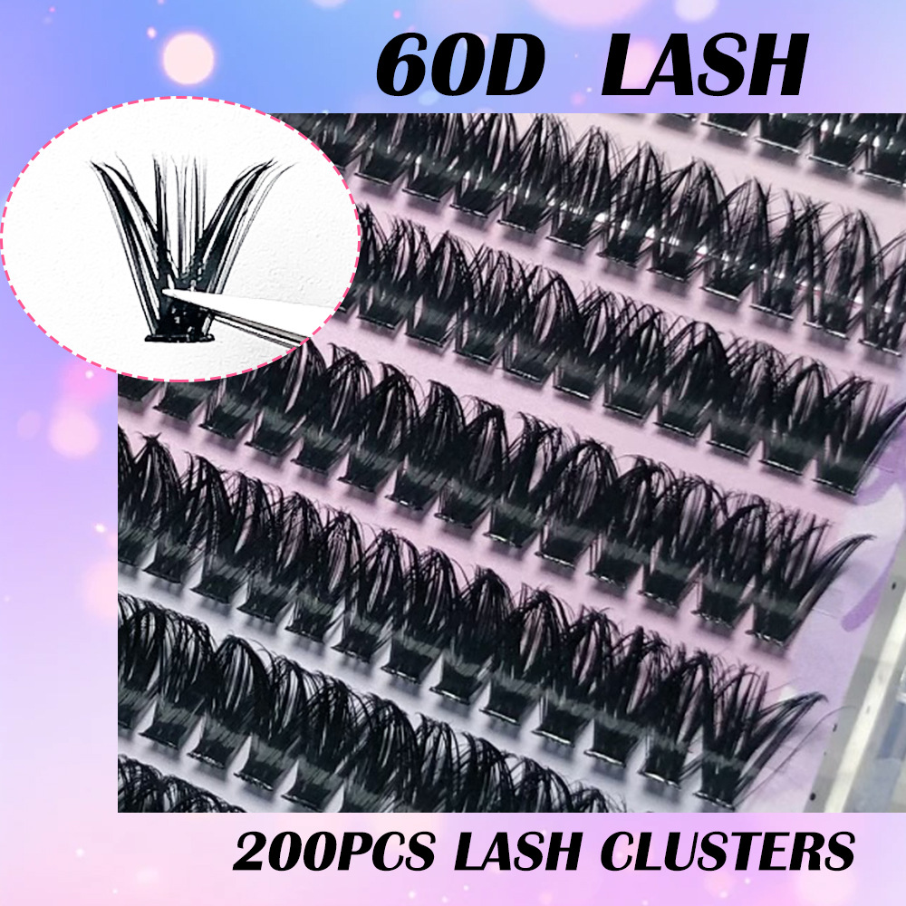 Europa y los Estados Unidos venden una gran capacidad de 60D mezcla de pestañas suaves y ligeras bobby pestañas falsas un solo racimo