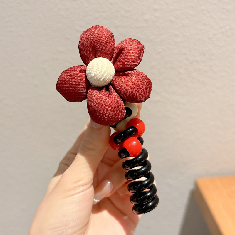 Trenza de burbuja de temperamento de moda, cuerda para el cabello, lazo para el cabello, nuevos accesorios para el cabello de alta gama para mujeres, cola de caballo simple, línea telefónica trenzada, banda de goma