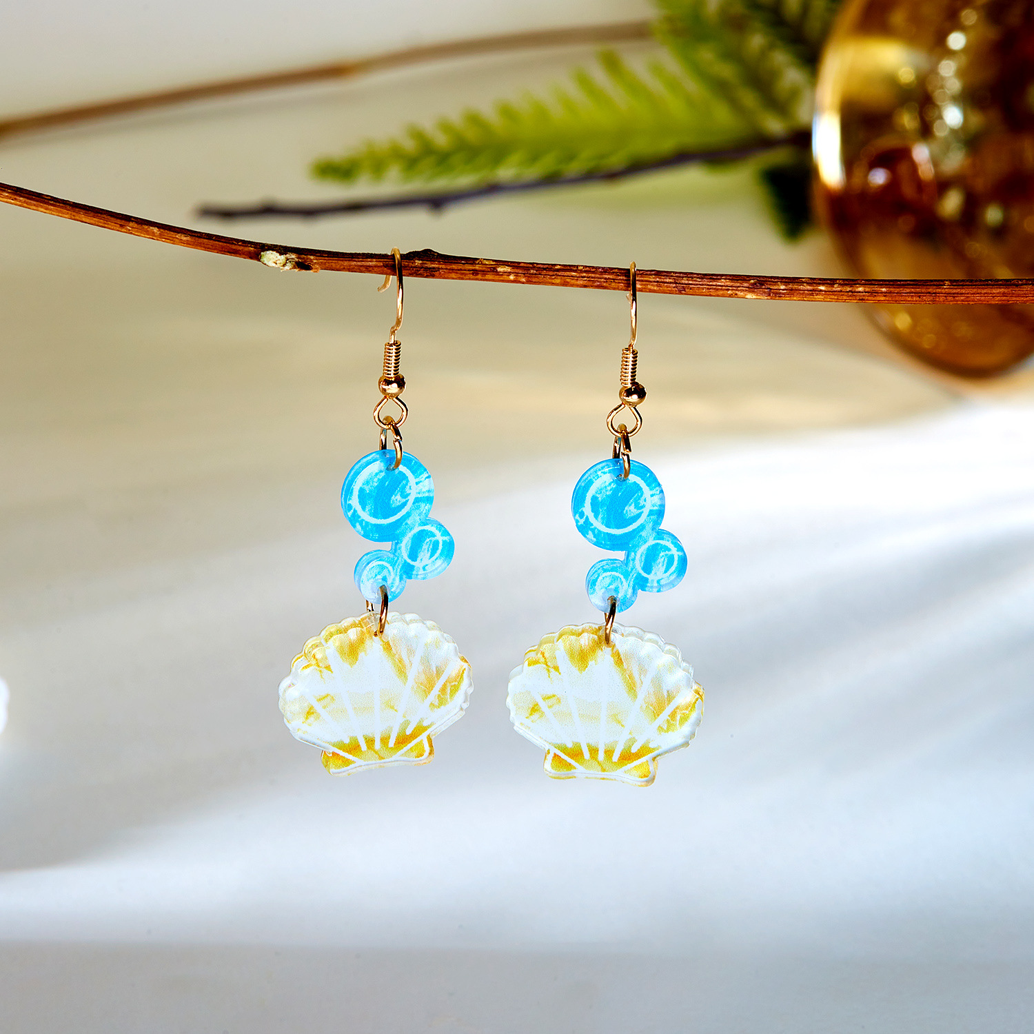 11g Weight Alloy Ear Needle Material Drop Earrings Classification 1 Pair Quantity Holiday, Daily Occasion Acrylic Material Starfish Pattern Spring&Summer Season Women's Gender Plating Design Vacation, Classic Style Style 1 Pair Vacation Classic Style Starfish Plating Acrylic Drop Earrings 24