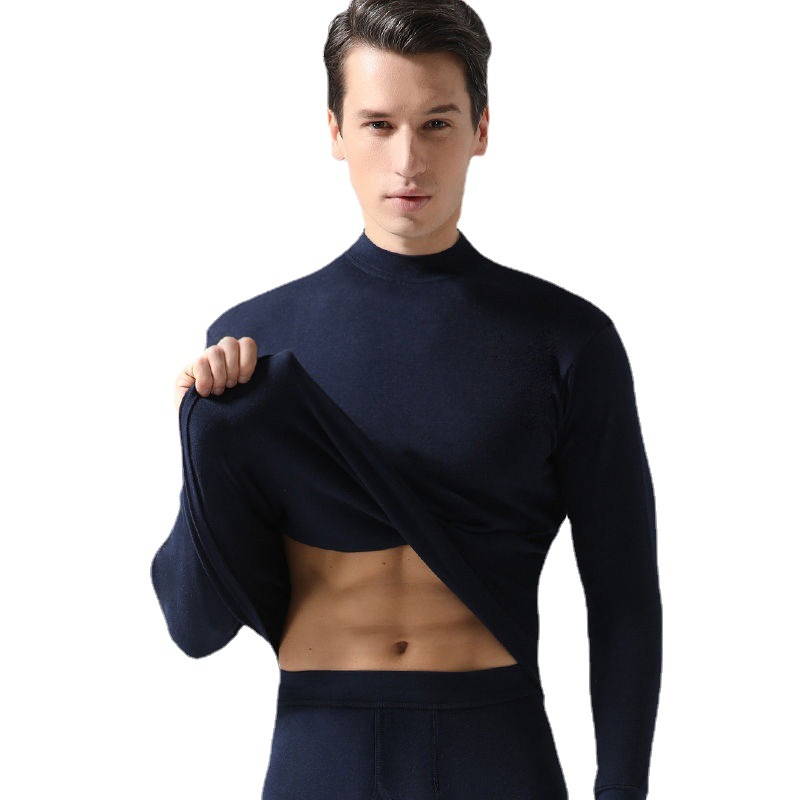 Yalu メンズ純綿秋服と女性の冬の綿セーター秋パンツ薄底サーマル下着セット