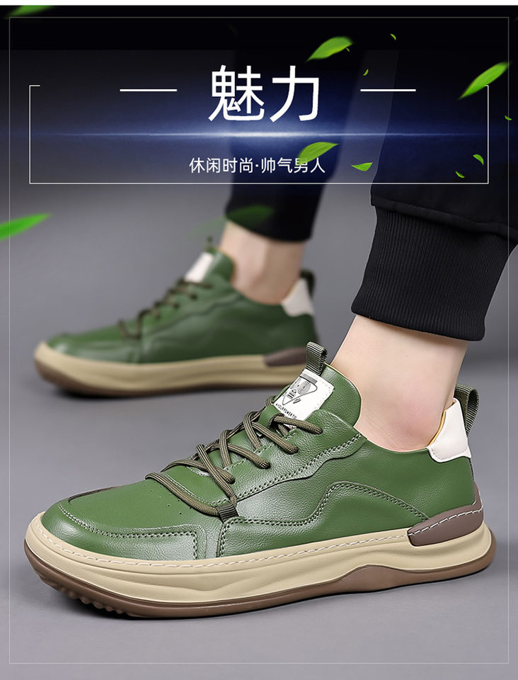 Giày sneaker nam da bò thật mũi tròn, đế bằng chống trượt, thoáng khí, phối đồ dễ dàng — Dép sandal -1 màu trắng, Dép sandal -1 màu đen, Giày bệt màu trắng, Giày bệt màu đen chi tiết 9