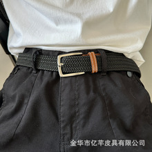 免打孔帆布腰带男编织韩版时尚皮带黑潮流百搭学生裤腰带厂家批发
