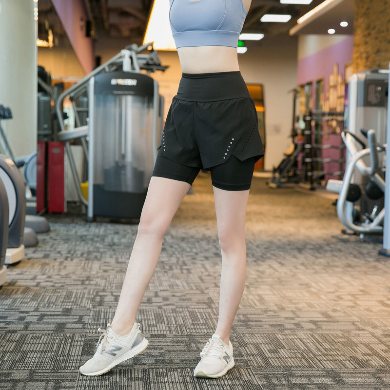 Pantalones deportivos de mujer, pantalones cortos de secado rápido, pantalones cortos transpirables con bolsillo de yoga, pantalones cortos para mujeres de comercio exterior