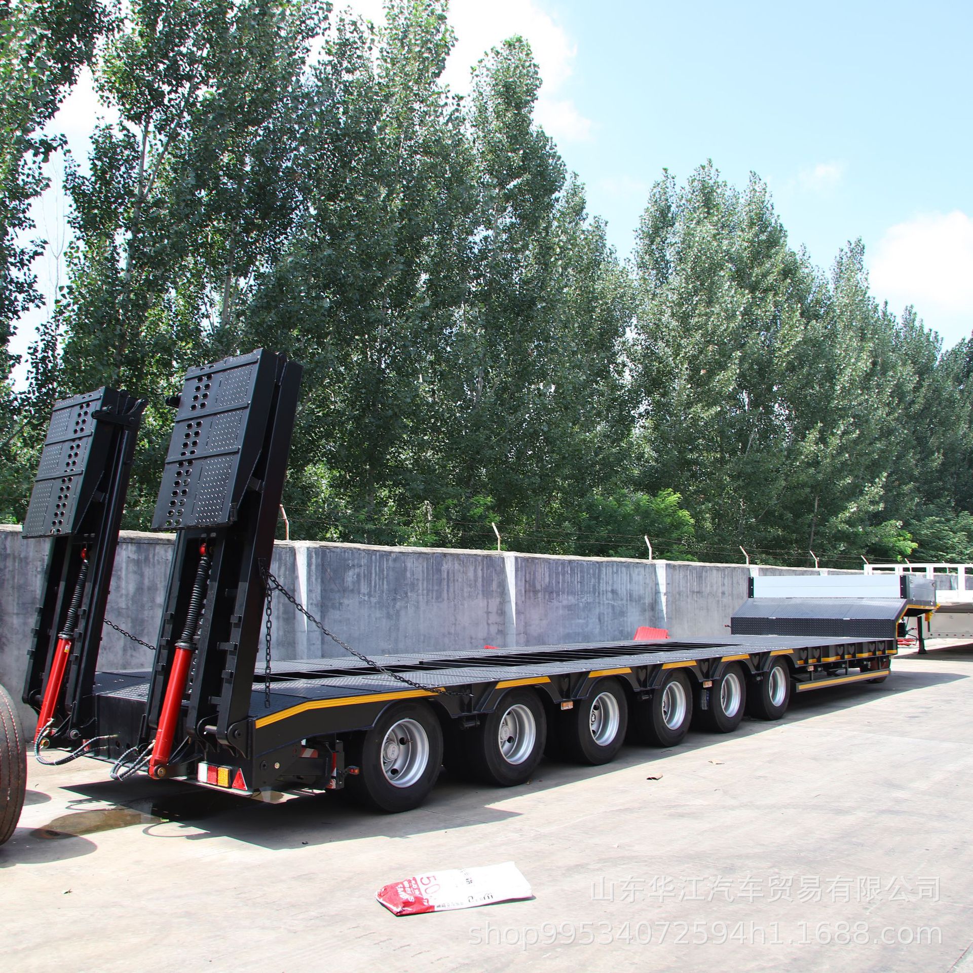 Export to Africa Heavy-Duty Container Flatbed Semi-Trailer Skeleton Trailer 40Tf20Tf Flatbed Transport Trailer