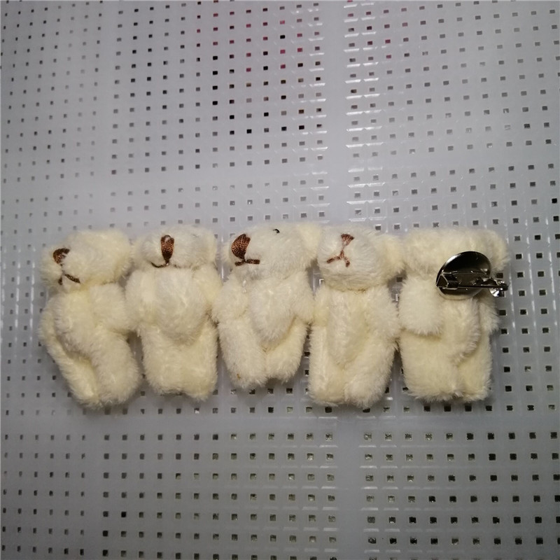 4,5 cm pin beige Oso de pelo largo