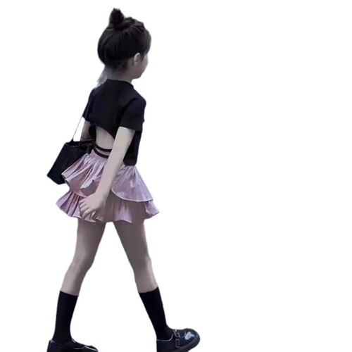 Children's pleated cake dress 2025 spring and summer new style girls 'white short skirt baby fluffy skirt princess culottes