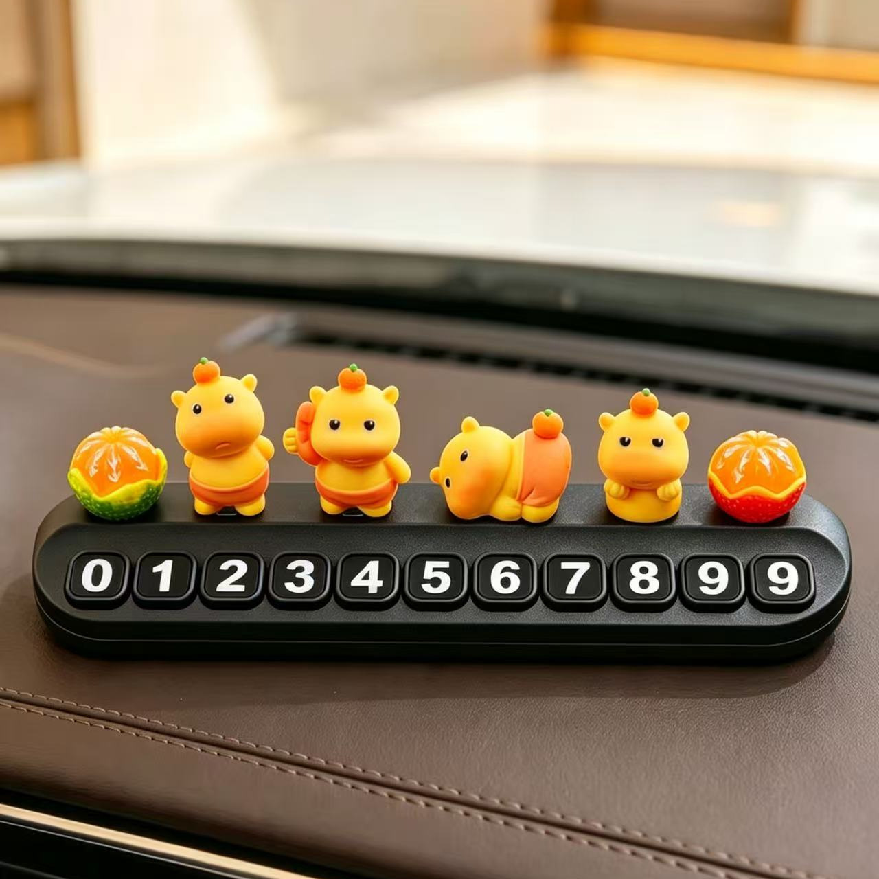 Creative Capybara Temporary Parking Number Plate Car Decoration Interior Accessory Moving Car Phone Number Sign