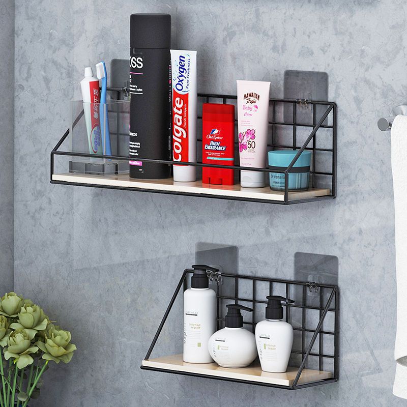 Hanging Basket Storage Rack Without Punching Holes on the Wall Dormitory Goodies Bedroom Bedside Wall Hanging Bathroom Bathroom Wall Storage Rack