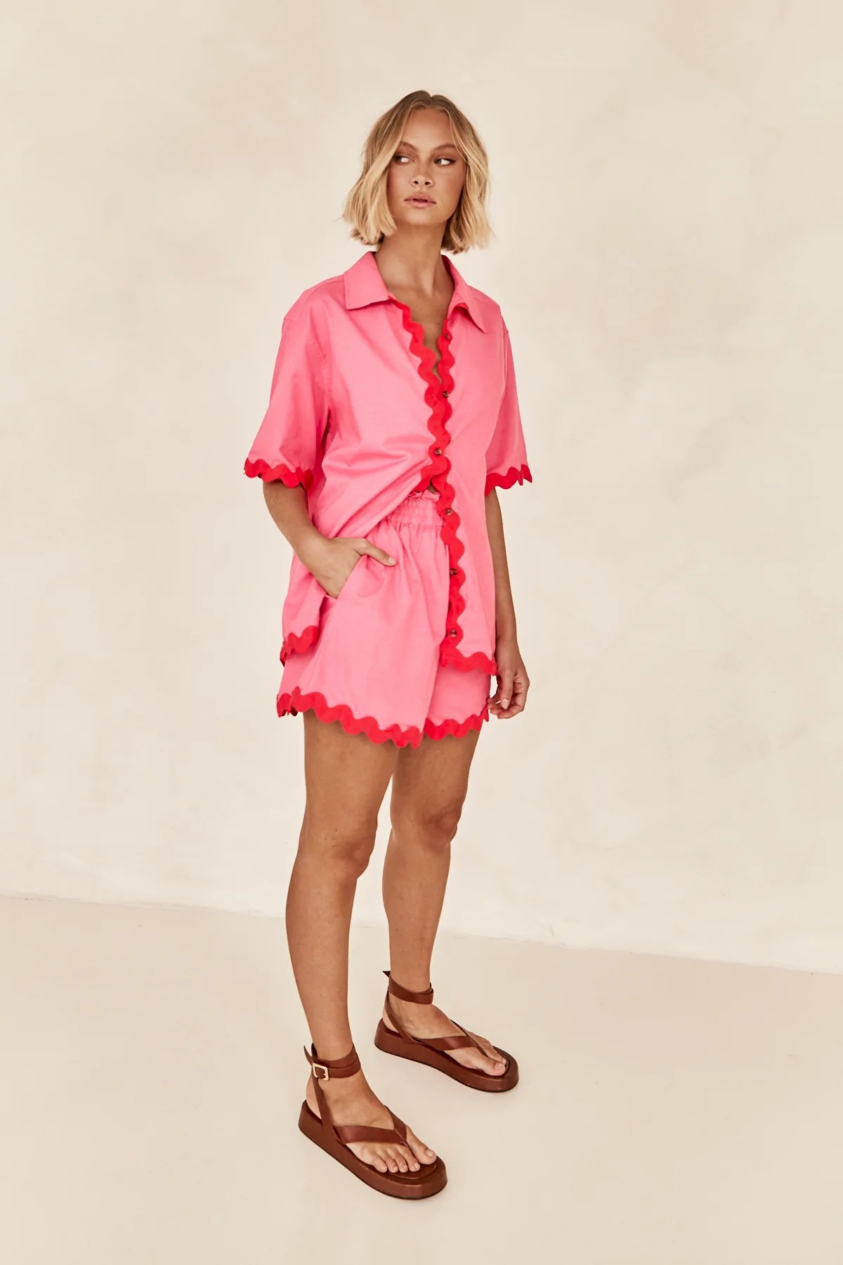 364g Weight Short Sleeve Sleeve Length Spandex, Polyester Fabric Type Shorts Co-ord Set Sets Type 2 Pieces Set Quantity Daily Occasion Turndown Neckline Regular Fit Fit Type Solid Color Pattern Summer, Spring Season Women's Gender Button Design Casual, Simple Style Style Daily Women's Casual Simple Style Solid Color Spandex Polyester Button Shorts Co-ord Set Shorts Sets 21