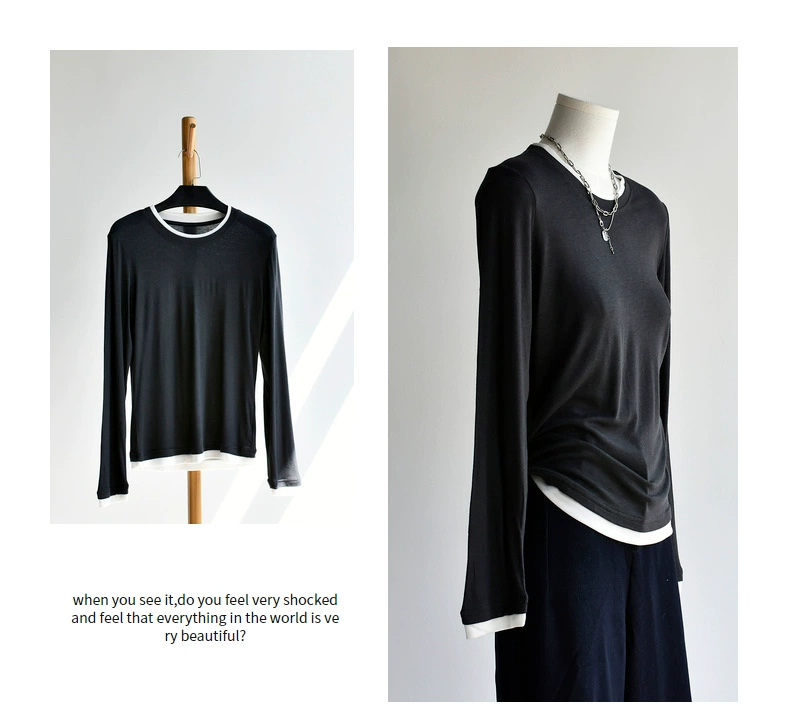 Woolen demi-season tower, keep warm body-friendly long-sleeve
