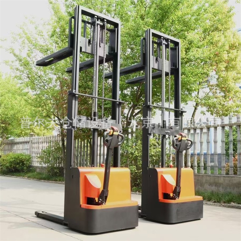 普尔夫步行式全电动堆高车堆垛机1.5吨仓储自动铲车液压搬运叉车