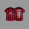 2003-04AC home red and black stripes + printed No. 9