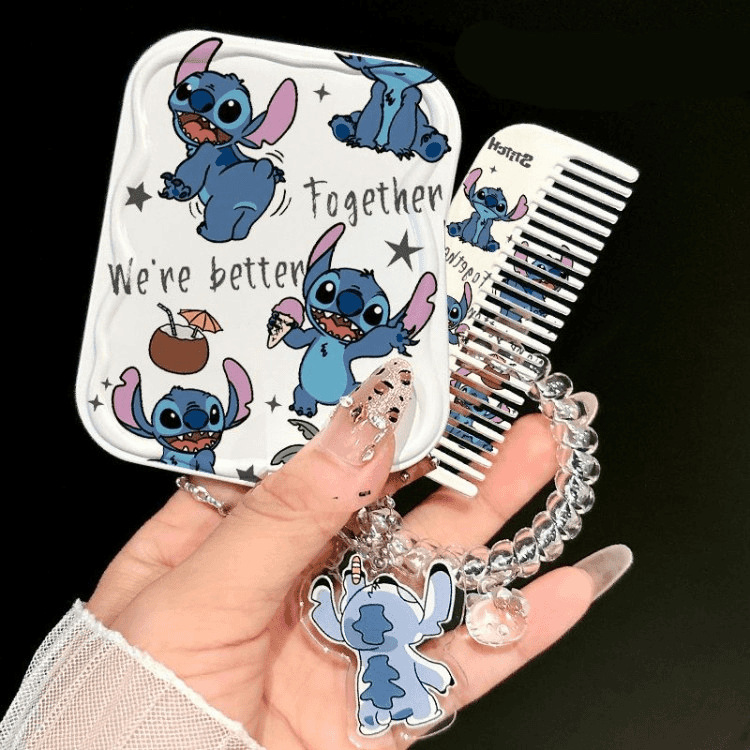 Cute gato pequeño espejo de dibujos animados espejo de maquillaje portátil alto valor facial estudiante de mano plegable espejo de maquillaje mujer