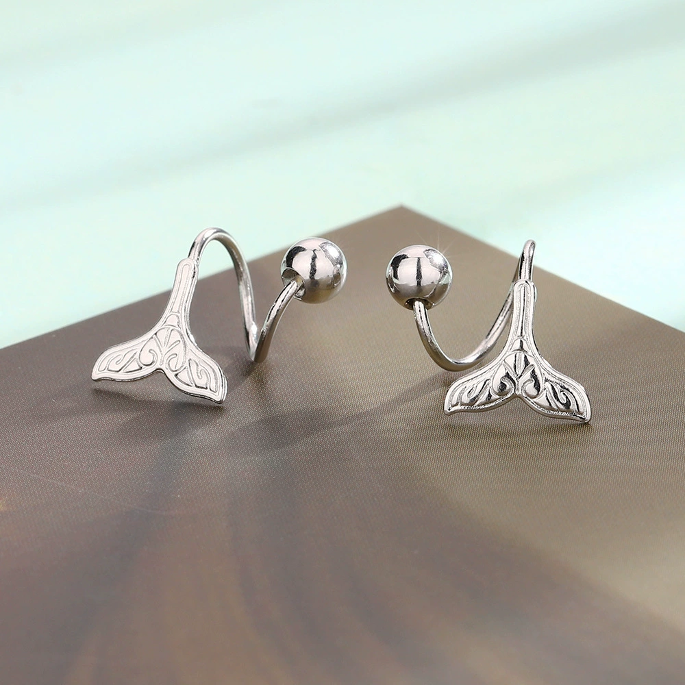 Серьги с кварцевым узором,pattern рыбьей хвост, уникальные вращающиеся хвост mermaid серьги, без иголок mermaid серьги для женщин