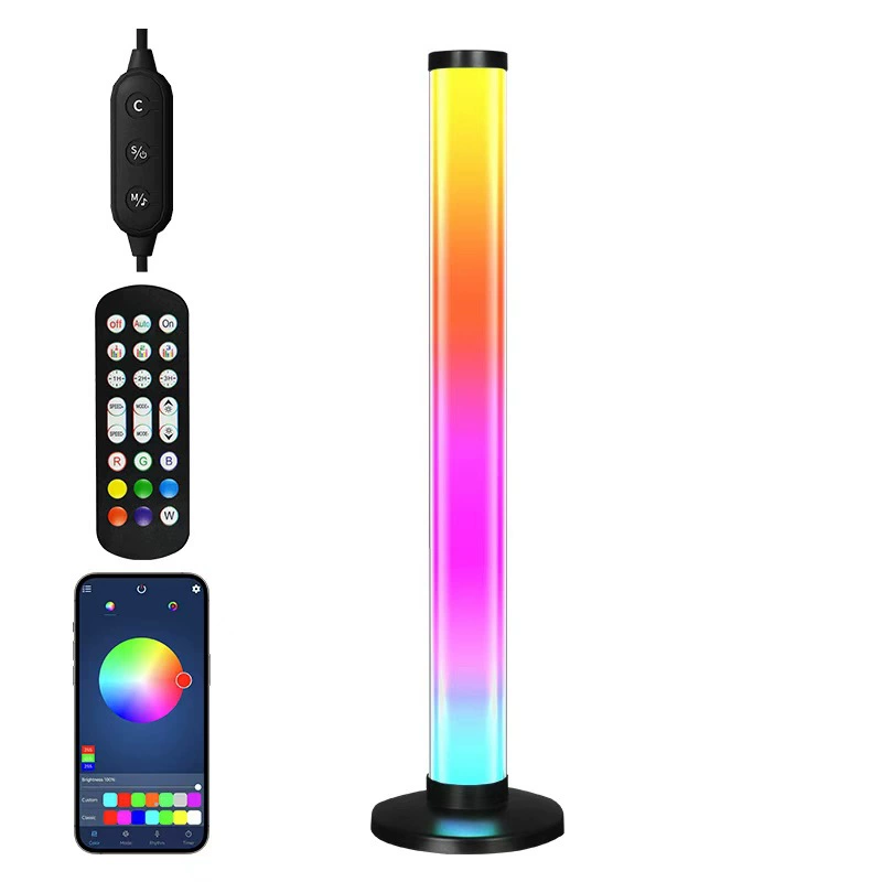 RGB настольный атмосферный светильник, 5Вт, голосовое управление, лампа с музыкой и ритмом, один/два источника 180/360°
