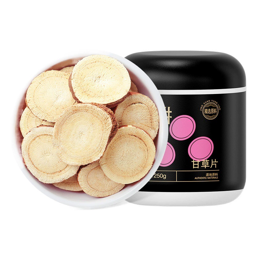 Ци Ли Сян чистый плуг 250 г консервированные таблетки лакрицы оптом ароматизированный чай Солодка круглый ломтик воды пивоваренный заменитель чая