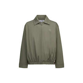 正确版原标L家军绿皮带皮革翻领夹克外套男女休闲宽松百搭夹克