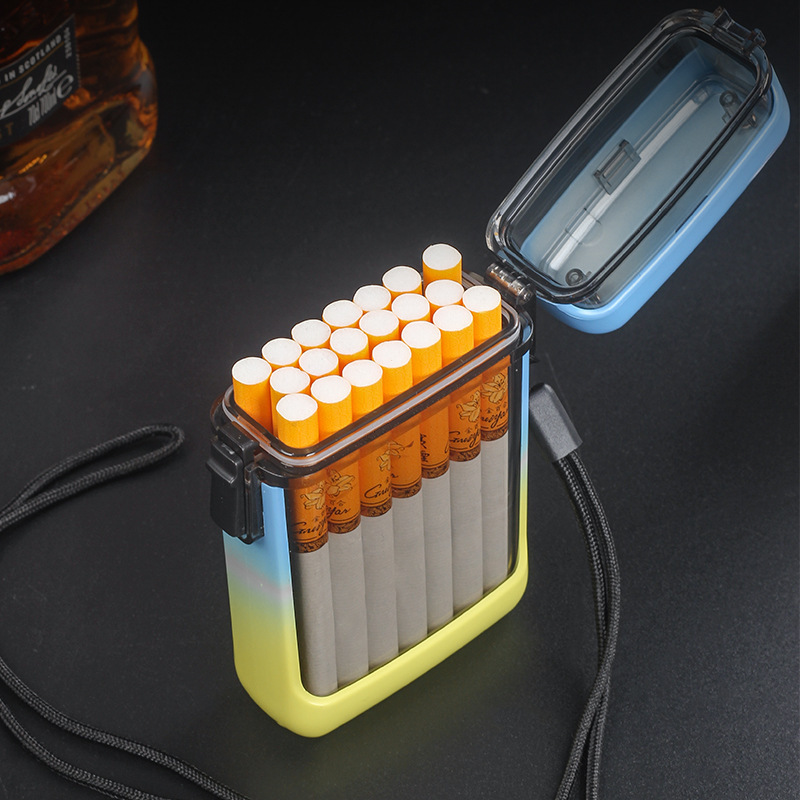 厚みのある防水透明タバコボックス 20 個密封されたタバコ保護ボックス屋外クリエイティブパーソナライズされたポータブル男性タバコボックス|undefined