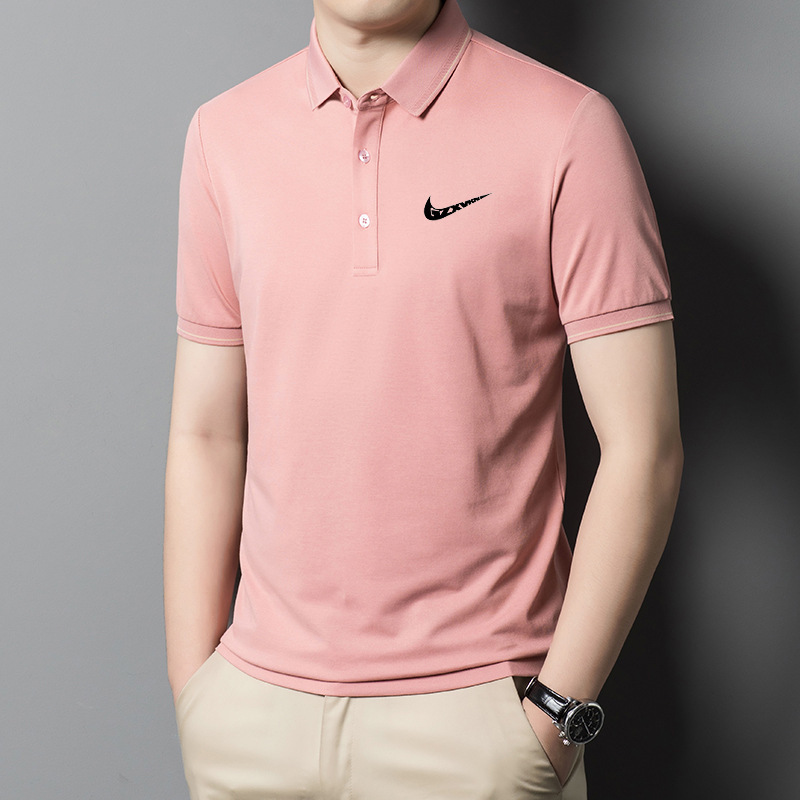 Polo Shirt for Men 2025 Summer New High-Quality Men's Lapel T-Shirt Light Business Casual Mulberry Silk Short-Sleeved Men's Shirt