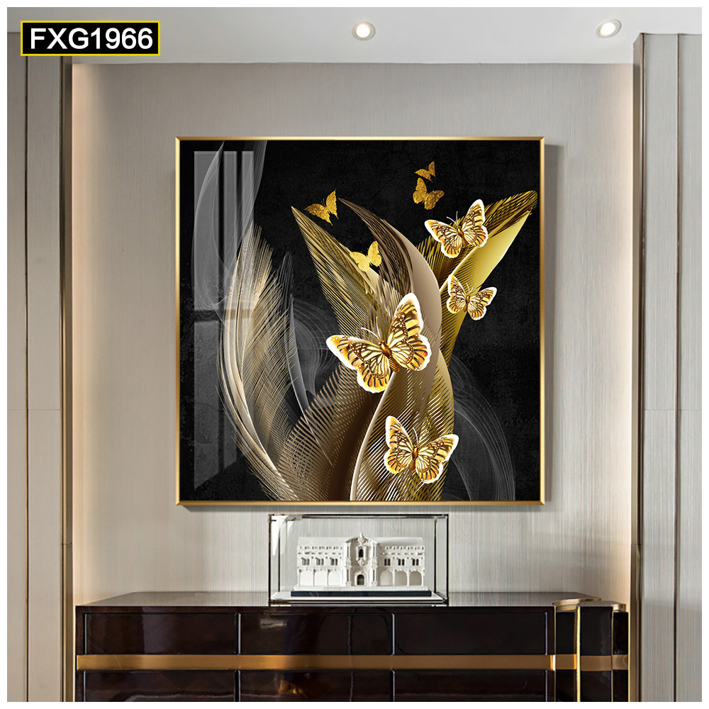 Pintura decorativa moderna de lujo ligero de alta gama sala de estar atmósfera de alto nivel sala de comedor mural arte abstracto cuadrado porche colgante pintura