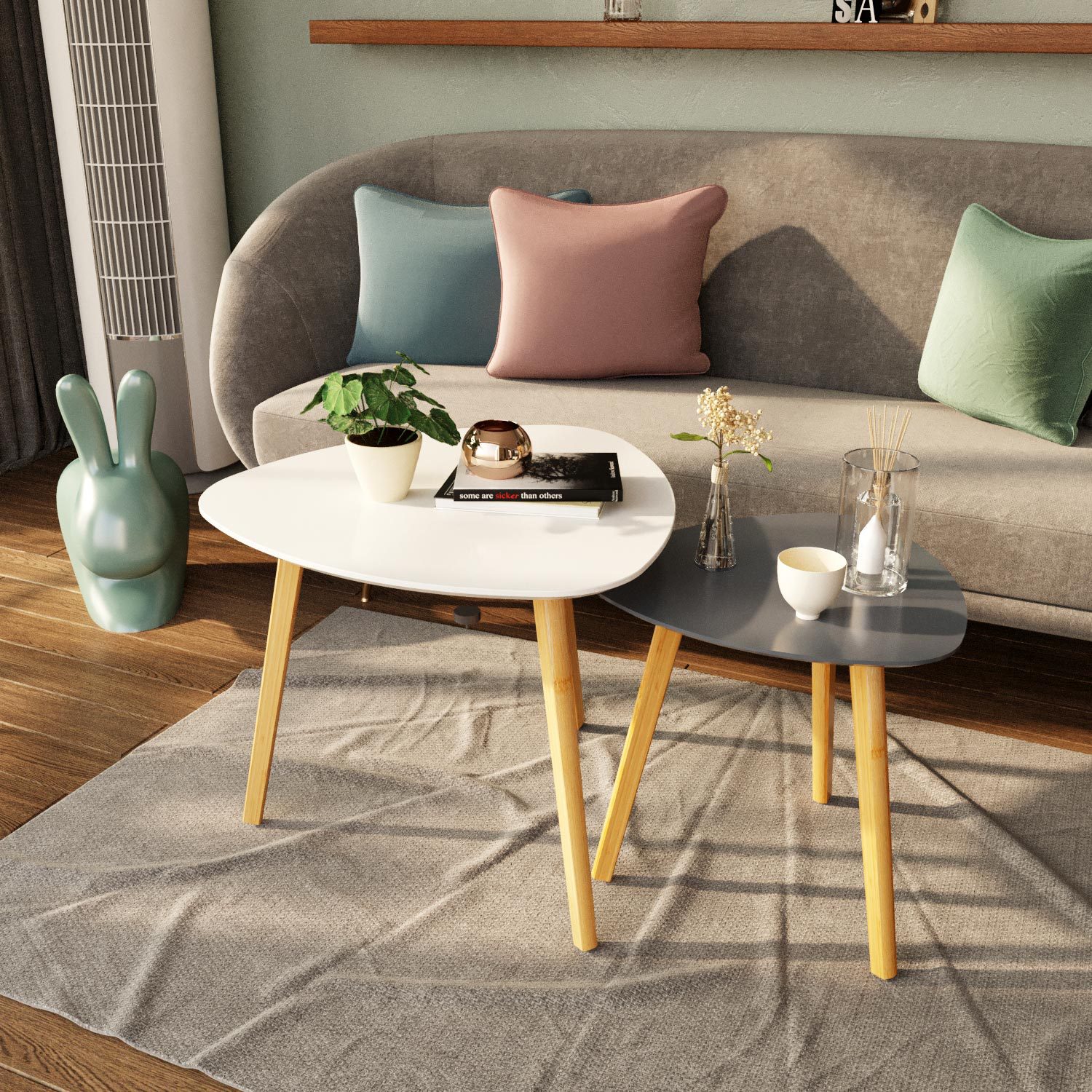 北欧三角桌简约客厅迷你小户型沙发茶几组合茶桌简易迷你创意小桌