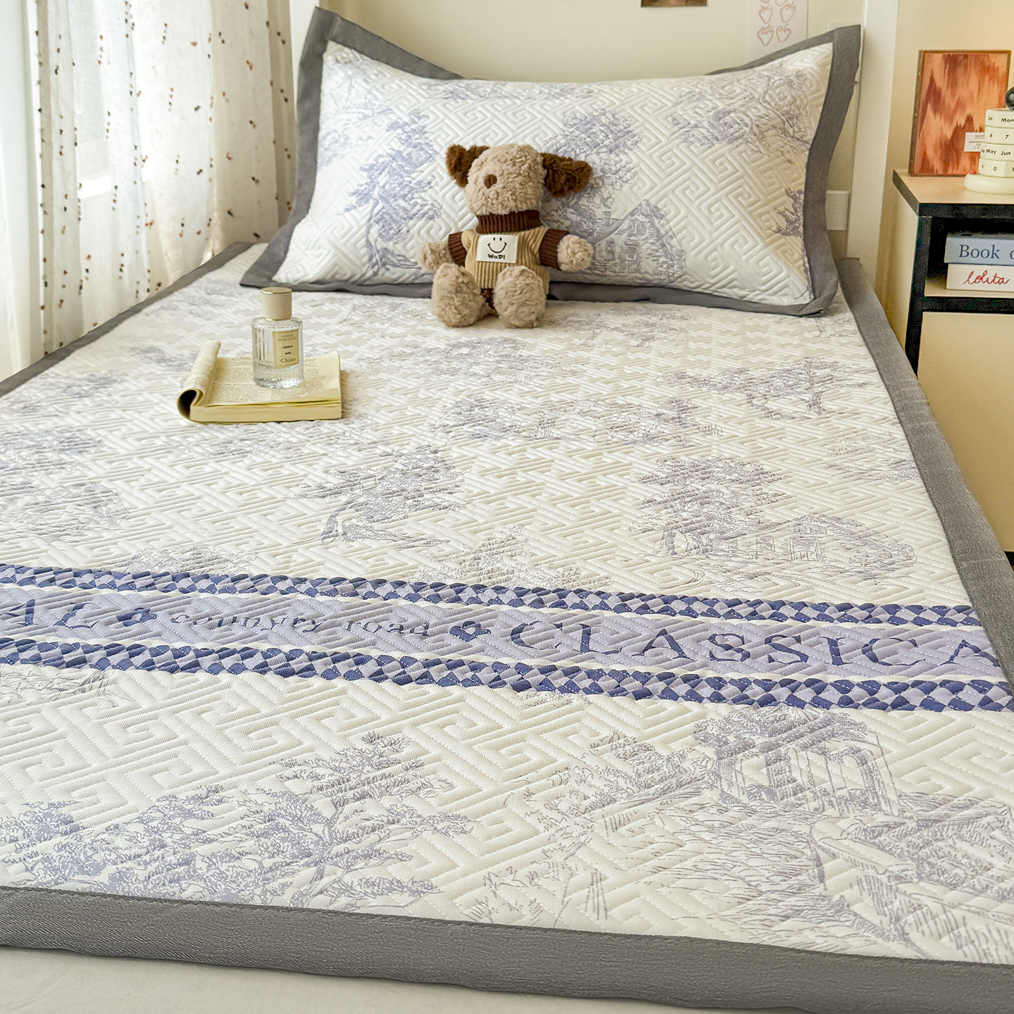 포크블루 [두꺼운 순면 100% 낡은 거친 천]