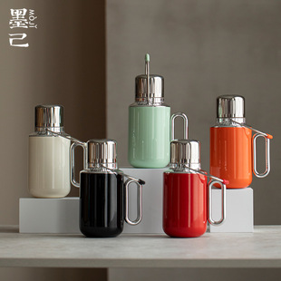 Moji's New Style Tea Kettle with Handle for Home Use 316 Stainless Steel Mechanical Temperature Display Retro Portable Outdoor Insulated Water Kettle