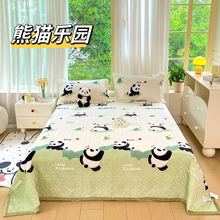 ins风秋冬牛奶绒夹棉床盖三件套儿童学生床褥子保护垫加厚保暖