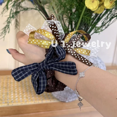 Saç üçün rezinlər double-layer bow hair tie