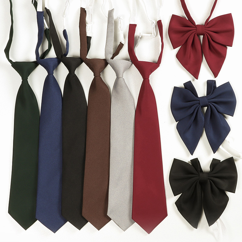 Factory direct Japanese jk lazy people do not wear shirt tie academic style wine red student casual shirt small bow tie