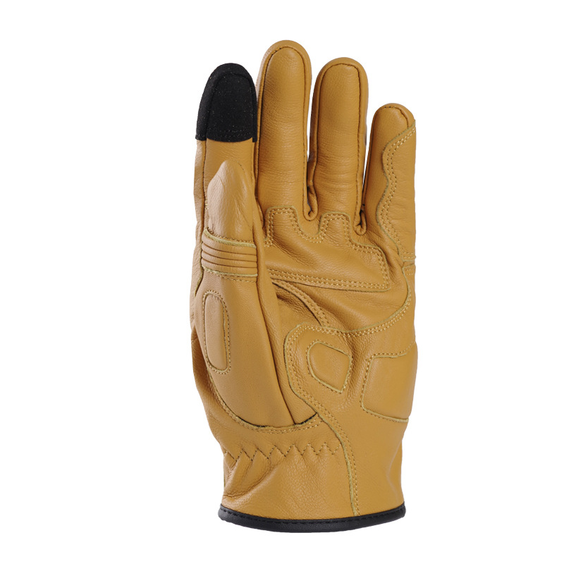 タッチスクリーン対応、二重手首制御、羊革製バイクグローブ、耐衝撃保護具、レーシングバイクグローブ