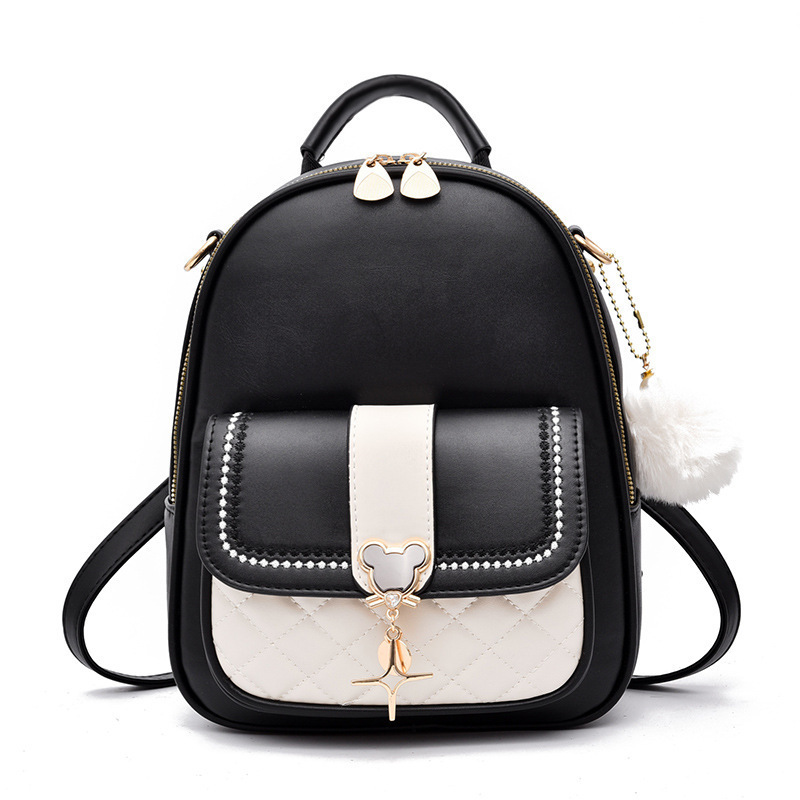 Mochila transfronteriza para mujer 2025 Nueva mochila informal de moda portátil con combinación de colores, mochila de viaje de gran capacidad