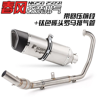 modified 250NK back pressure drum — Exhaust pipe - front-section-roman-titanium-carbon-head-470