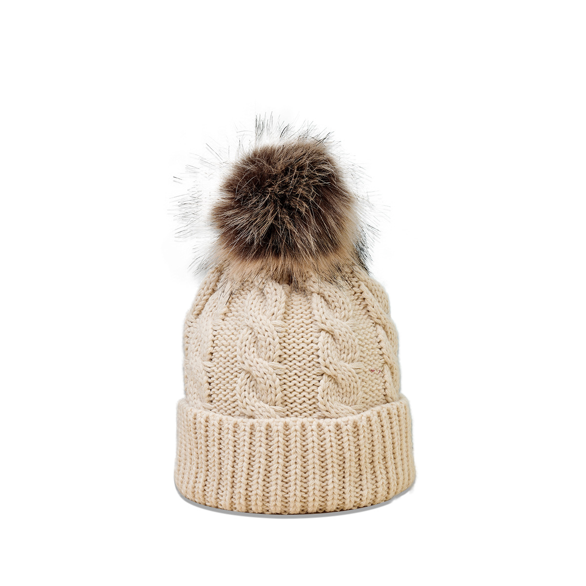 Autumn And Winter New Twist Knit Hat Wool Ball Fashion Trend Warmth Pure Color Woolen Hat display picture 2