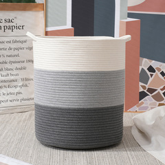Cotton Rope Woven Laundry Basket Toy Storage Basket Home Dorm Large Dirty Clothes Hamper Handmade Storage Basket Wholesale