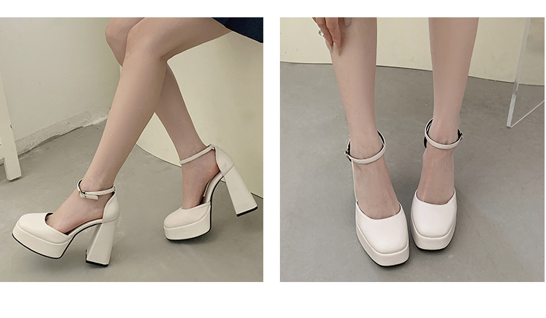 White French style high-heeled shoes for women spring 2023, new shallow cut square toe fashionable and high-end sandals_voghion.com