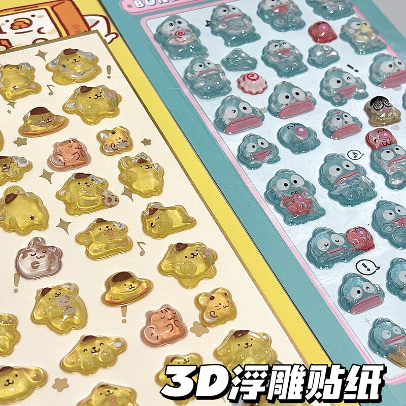 日系可爱三丽鸥趣味贴纸玉桂狗美乐蒂卡通手机3D浮雕贴画立体装饰|undefined