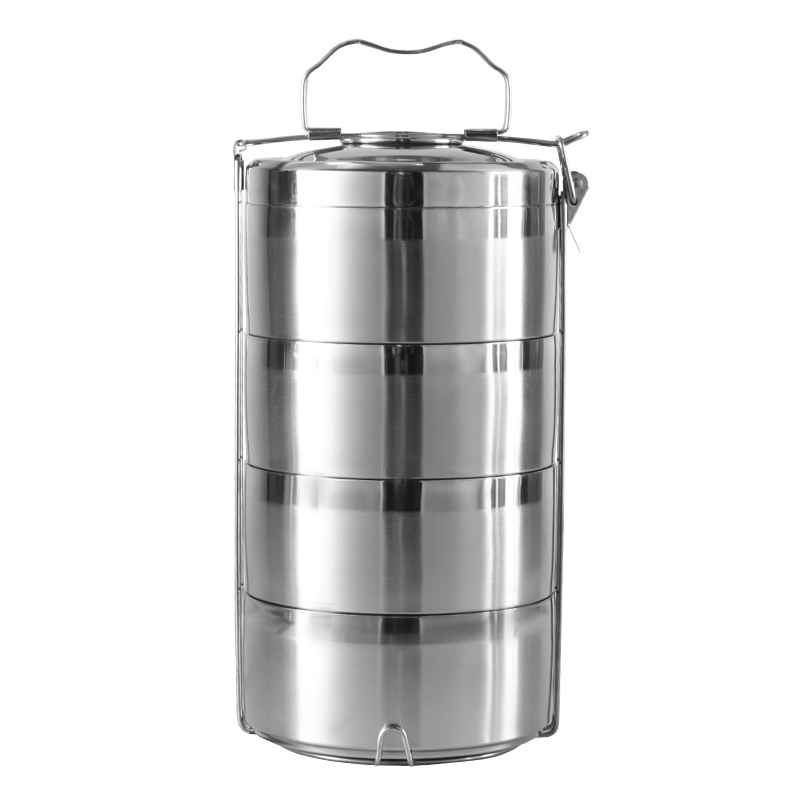 Acero inoxidable 304 portátil de gran capacidad cesta de alimentos multi-capa Bento anti-scald Bento caja de almuerzo aislado