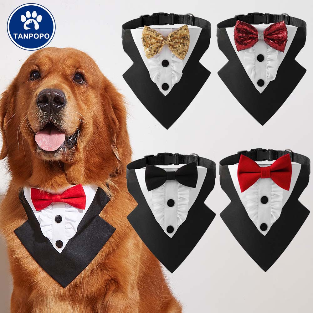 Tanpopo transfronterizo nuevo estilo británico traje de encaje perro saliva toalla boda triángulo toalla mascota bufanda