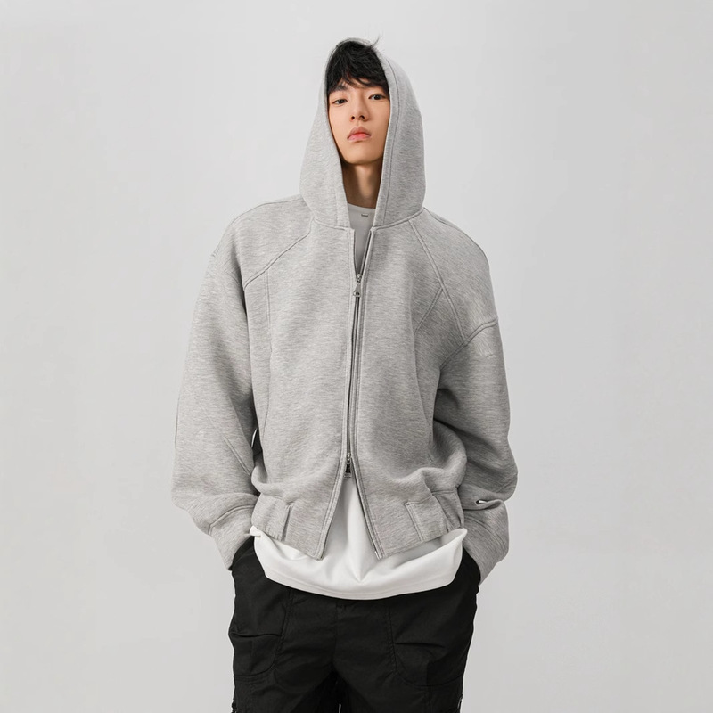 430g cleanfit American heavy weight short hooded double zipper cardigan vests men's winter fashion brand coat clothes 430g cleanfit American heavy weight short hooded double zipper cardigan vests men's winter fashion brand coat clothes