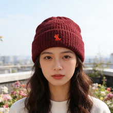 卡通橘色小狐狸毛线帽女可爱秋冬保暖护耳帽学生骑行萌趣针织帽男