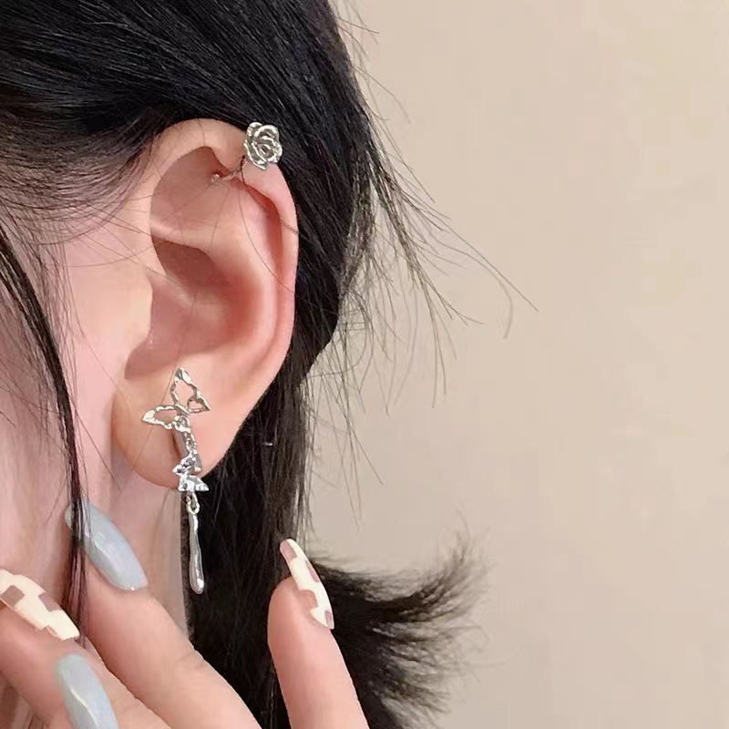 Europa y los Estados Unidos transfronterizos mariposa pearl clip set sin agujeros de orejas clip de hueso de orejas colgantes de orejas de borda de alta calidad nicho orejas